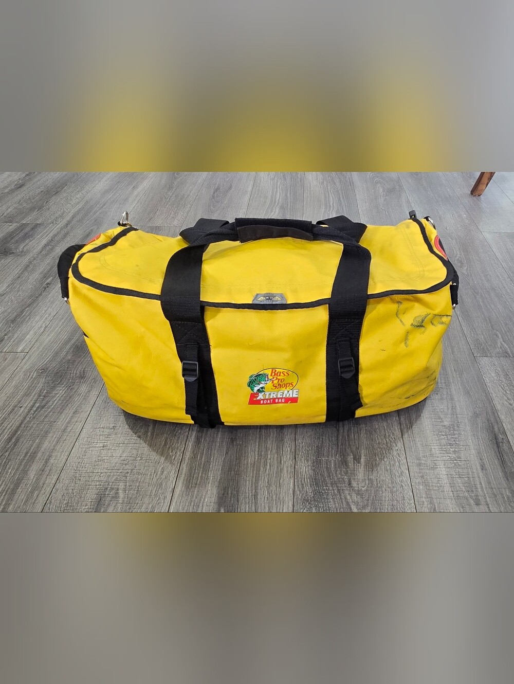 Bass Pro Shops Extreme Boat Bag Large 24" Yellow Fishing Boating Duffle.
